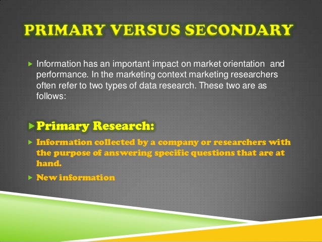 the importance of primary and secondary marketing research the importance of primary and secondary marketing research
