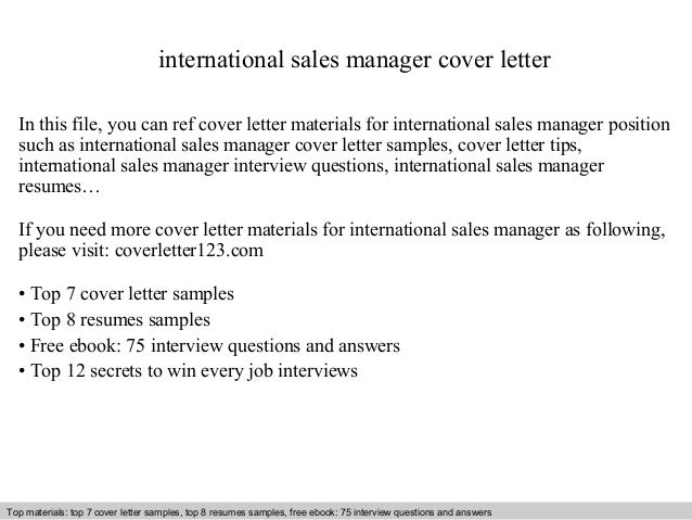Cover letter sales manager