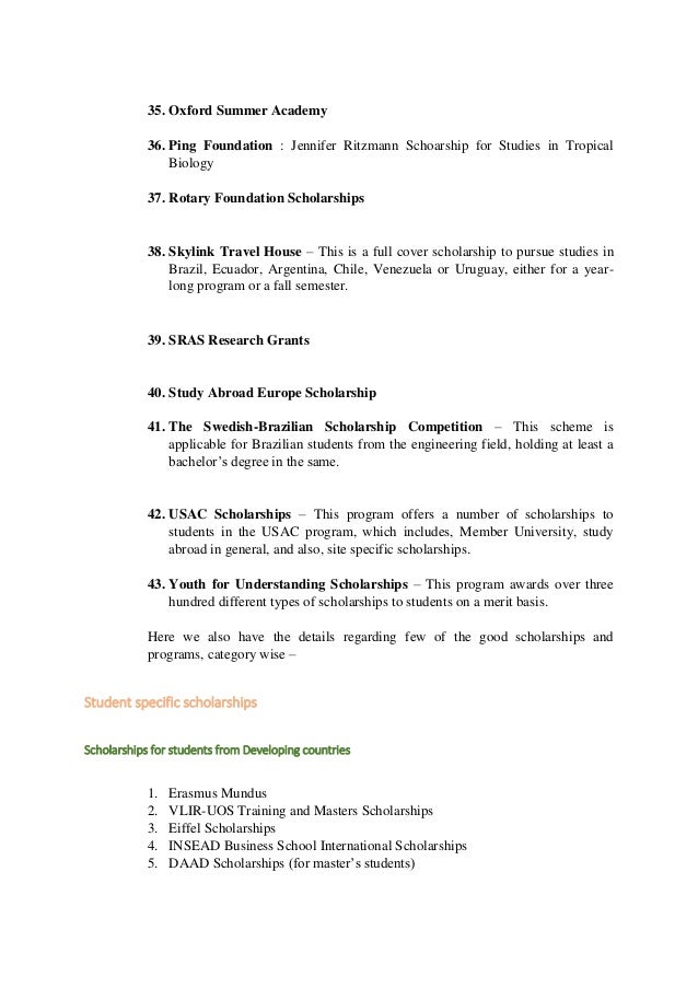 Rotary Scholarship Essay