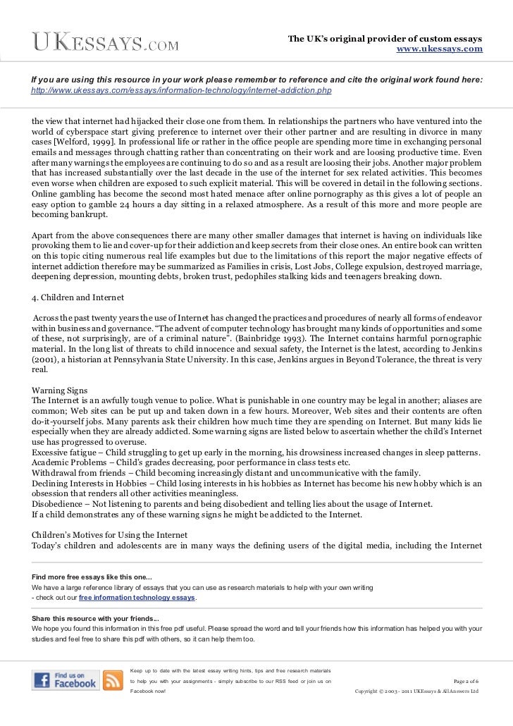 Argument Essay Topics For High School The Growing Problem Of Internet Addiction Essays Synthesis Essay Tips also Essay On Myself In English Essay About The Internet Addiction Internet Addiction Slideshare Good High School Essays