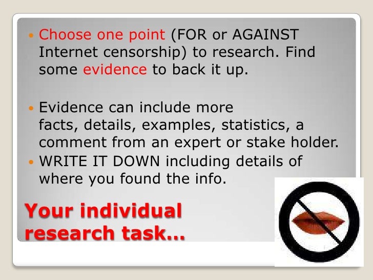 Write a research paper on censorship and the internet