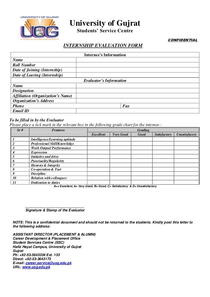 internship evaluation report sle template for undergraduate students slideshare resume internship evaluation report sle template for undergraduate students slideshare resume