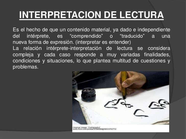 Interpretación de lectura