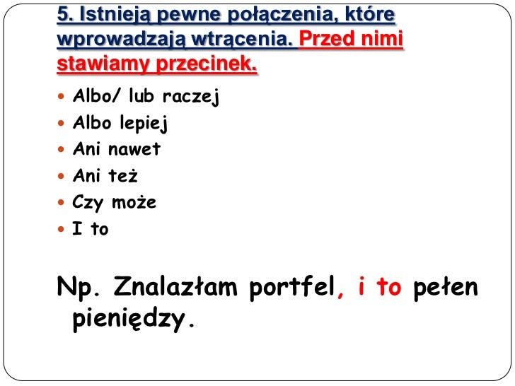 Przed Jakimi Spójnikami Stawiamy Przecinek Interpunkcja