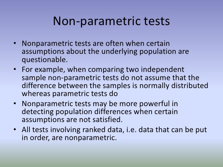 parametric and non parametric data essay example A comparison of parametric and nonparametric approaches to roc nonparametric roc analysis using the raw data, and 2) parametric roc analysis of the categorized. parametric and non parametric data essay example A comparison of parametric and nonparametric approaches to roc nonparametric roc analysis using the raw data, and 2) parametric roc analysis of the categorized.