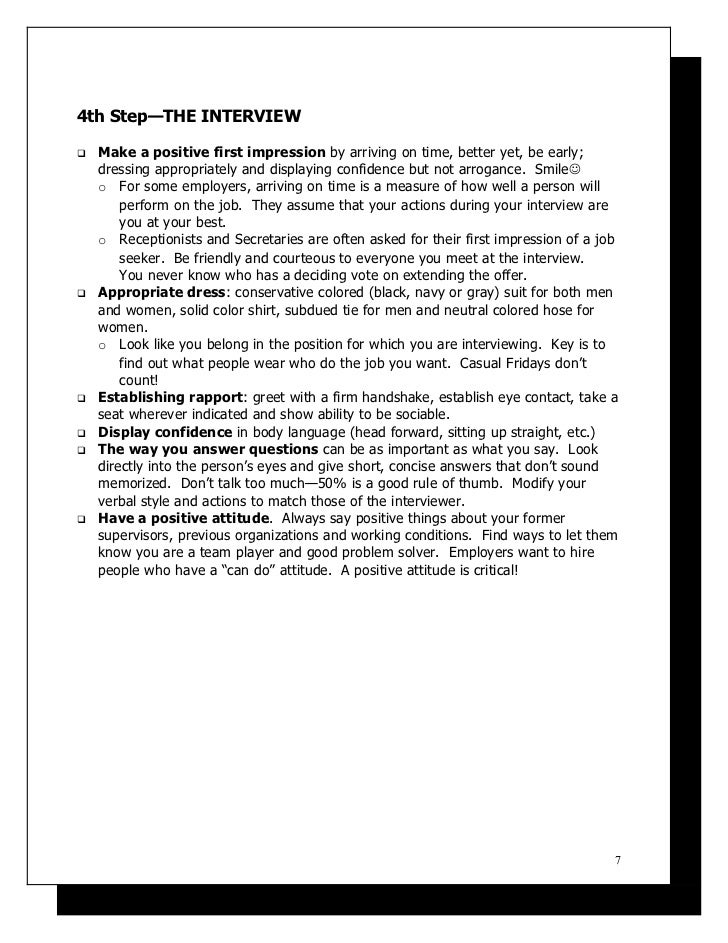 Interview Handout Interview Handout