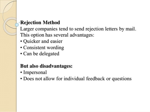 Applicant letters rejection