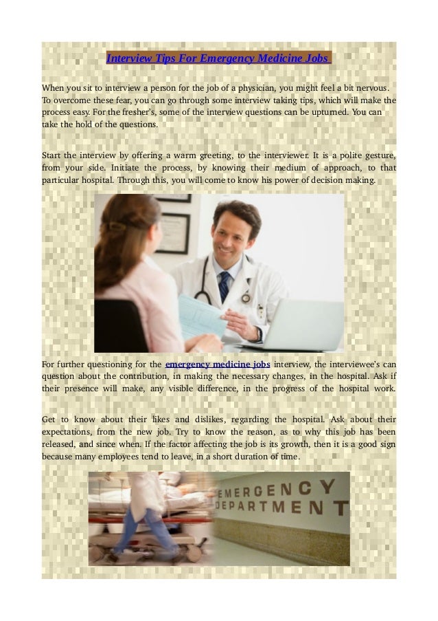 Interview Tips For Emergency Medicine Jobs Interview Tips For Emergency Medicine Jobs