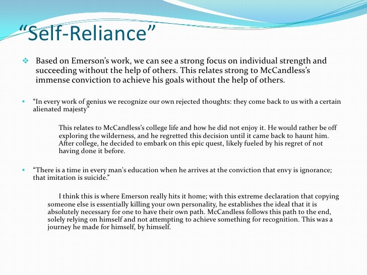 Essay about self reliance by ralph waldo emerson