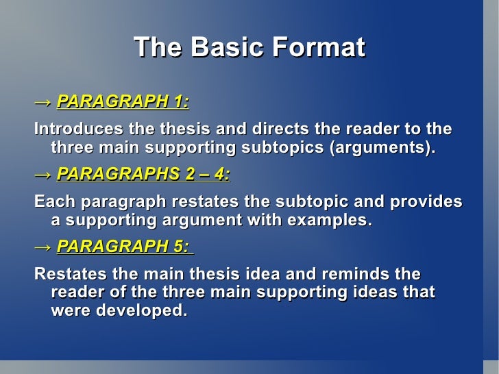 Thesis and introduction paragraph