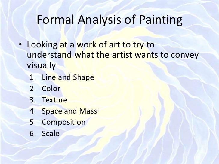 Formal analysis essay art example