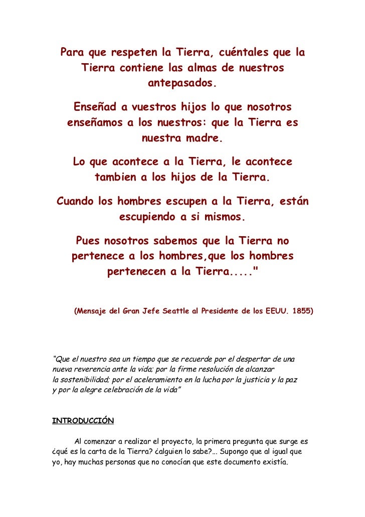 introducci 243 n a la carta de la tierra carta de introduccion