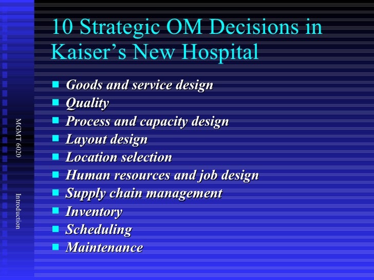 10 om strategy decisions 10 om strategy decisions