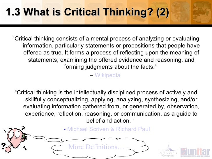 Section 2 Thinking Critically - Community Tool Box - The University