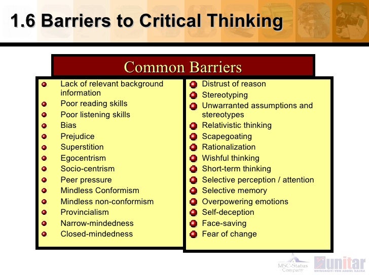 Qualities of a critical thinker