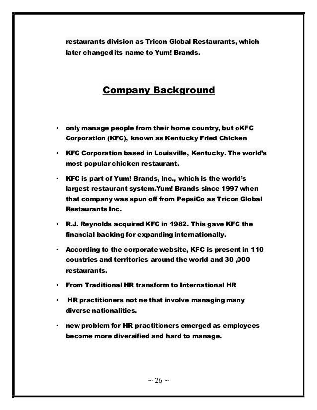Restaurant Handling Procedures Template Human Resource Management Of Kfc Restaurant Handling Procedures Template Human Resource Management Of Kfc