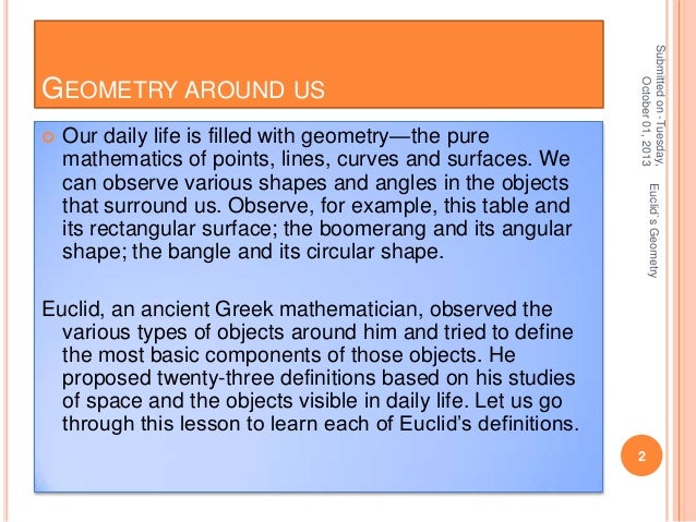 Role of geometry in our daily life essay
