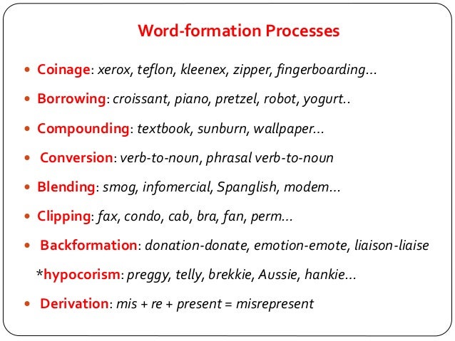 word formation processes