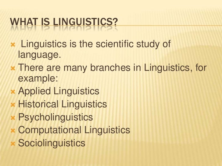 Introduction to linguistics ppt