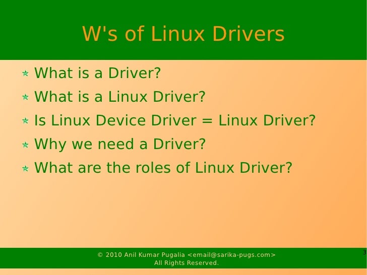 Introduction to Linux Drivers
