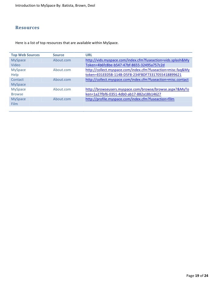 hyperlink myspace bulletin