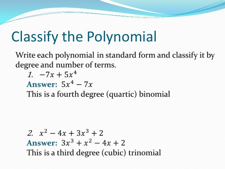 Introduction to Polynomial Functions