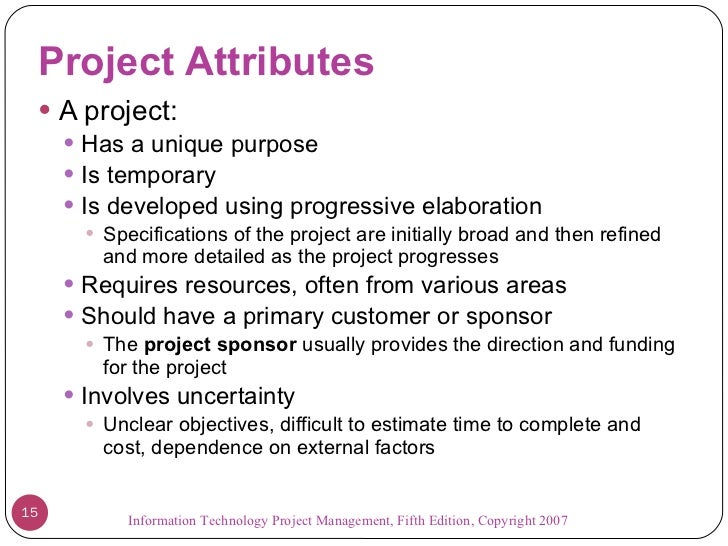 attributes of a project Certain traits and abilities distinguish the more successful project managers this article discusses a number of these traits, such as the ability to create and. attributes of a project Certain traits and abilities distinguish the more successful project managers this article discusses a number of these traits, such as the ability to create and.