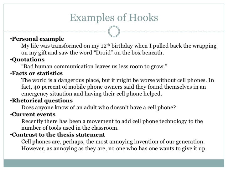 Hook sentence for argumentative essay