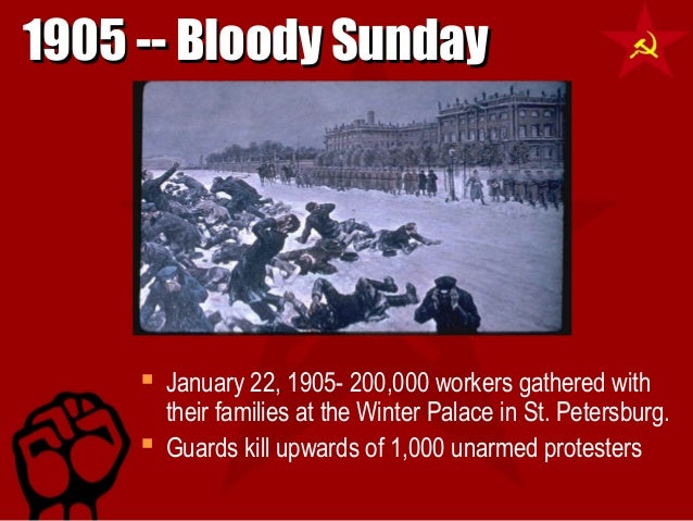 an introduction to the bloody sunday in russia Bloody sunday is the name given to the events of sunday, 22 january, 1905 in st petersburg, russia, where unarmed demonstrators led by father georgy gapon were fired upon by soldiers of the imperial guard as they marched towards the winter palace to present a petition to tsar nicholas ii of russia. an introduction to the bloody sunday in russia Bloody sunday is the name given to the events of sunday, 22 january, 1905 in st petersburg, russia, where unarmed demonstrators led by father georgy gapon were fired upon by soldiers of the imperial guard as they marched towards the winter palace to present a petition to tsar nicholas ii of russia.