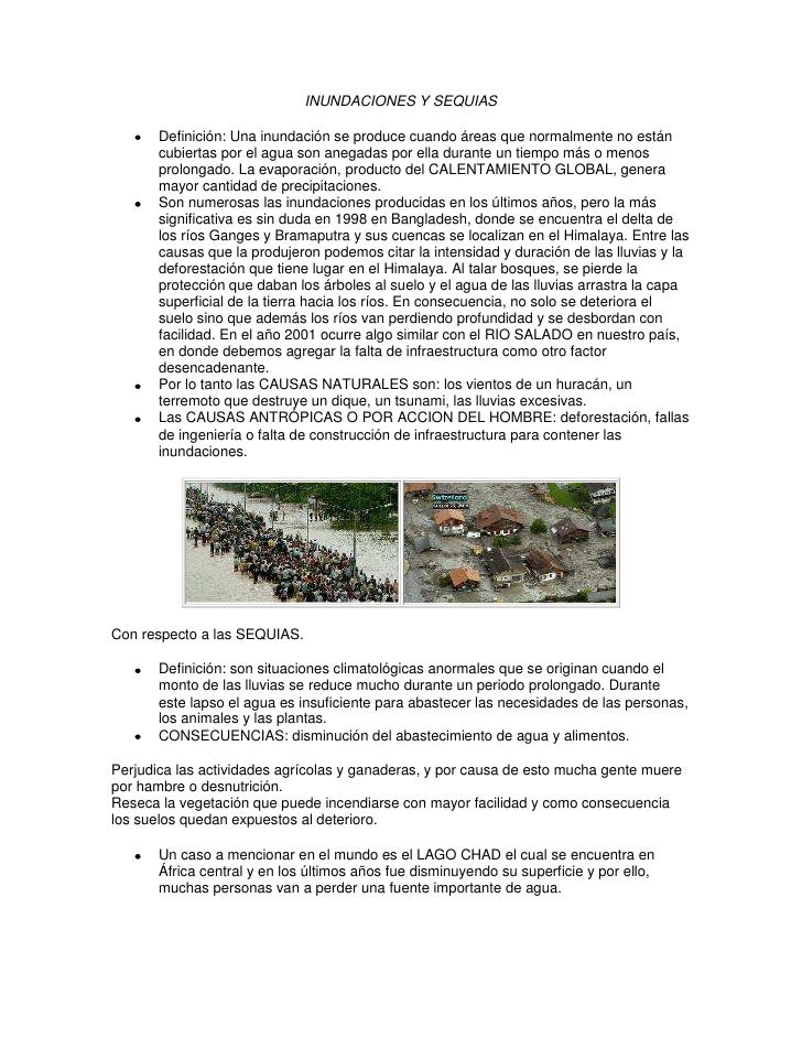 DEFINICION INUNDACIONES definicion inundaciones: