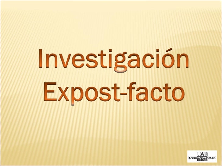 Ex post facto research