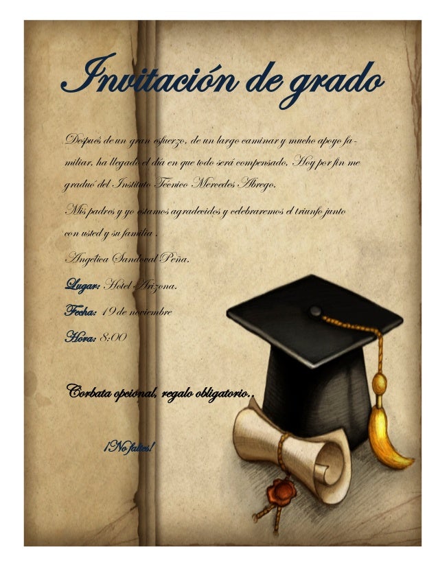 INVITACION GRADO invitacion grado: