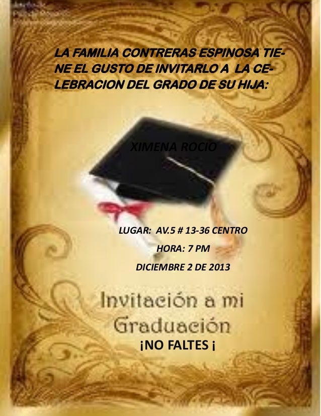 INVITACION GRADO invitacion grado: