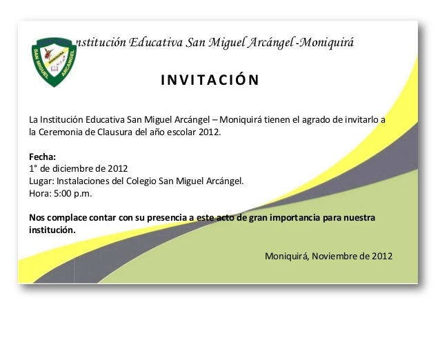 Ejemplo De Invitacion Ejemplo De Invitacion