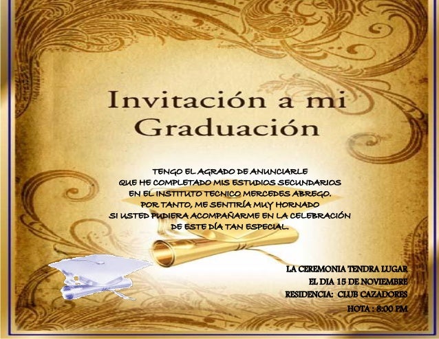 INVITACION GRADO invitacion grado: