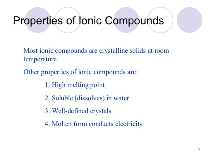ionic bonds chapter 7 properties of ionic compounds