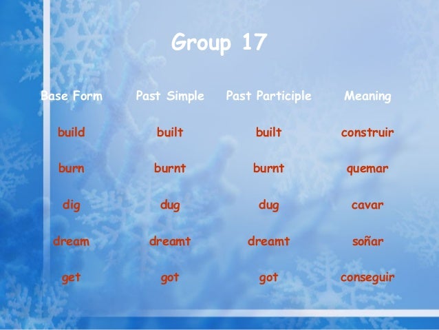 Irregular verb groups