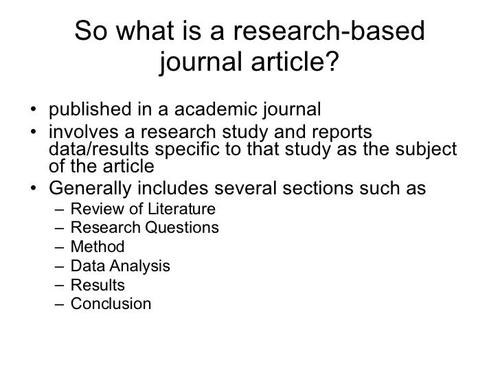 What is research article