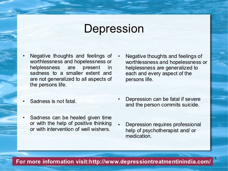 Negative thinking and depression