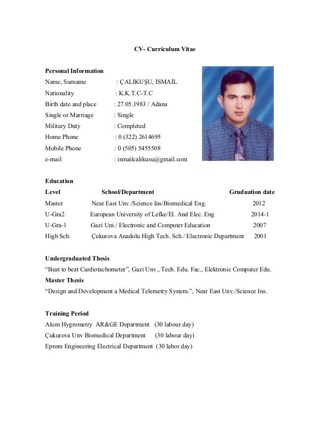 curriculum vitae information technology