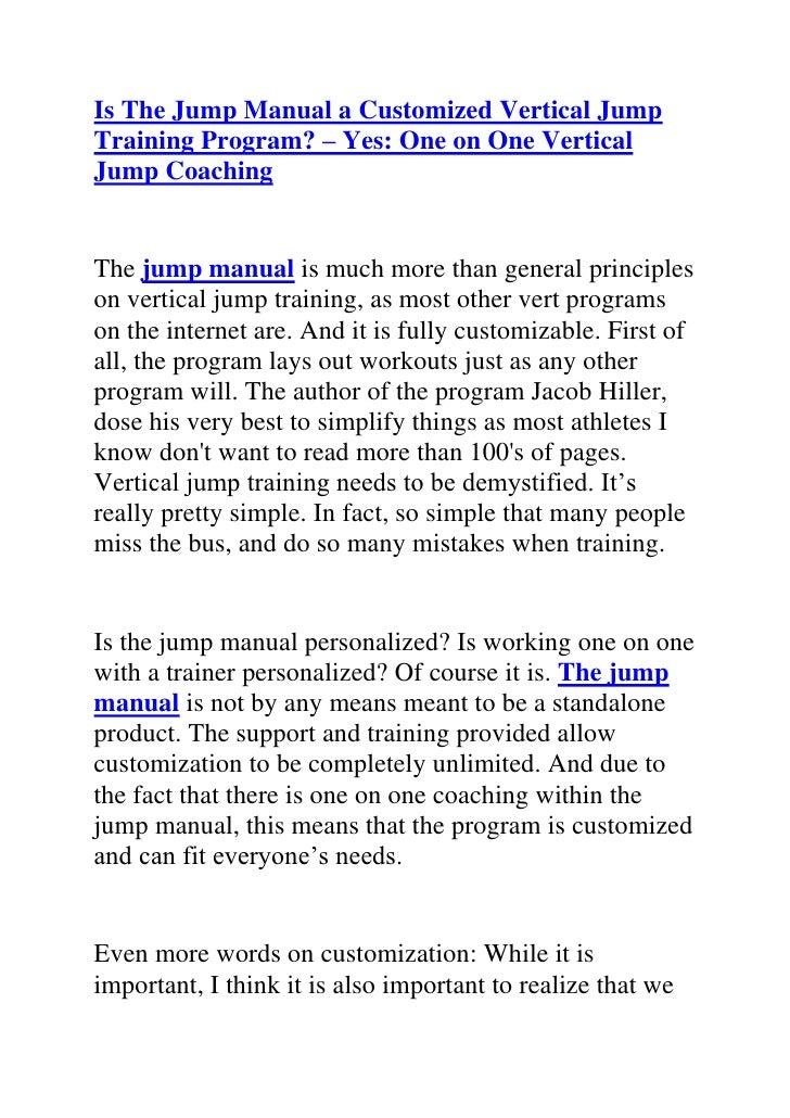 Vertical Jumping Training Program
