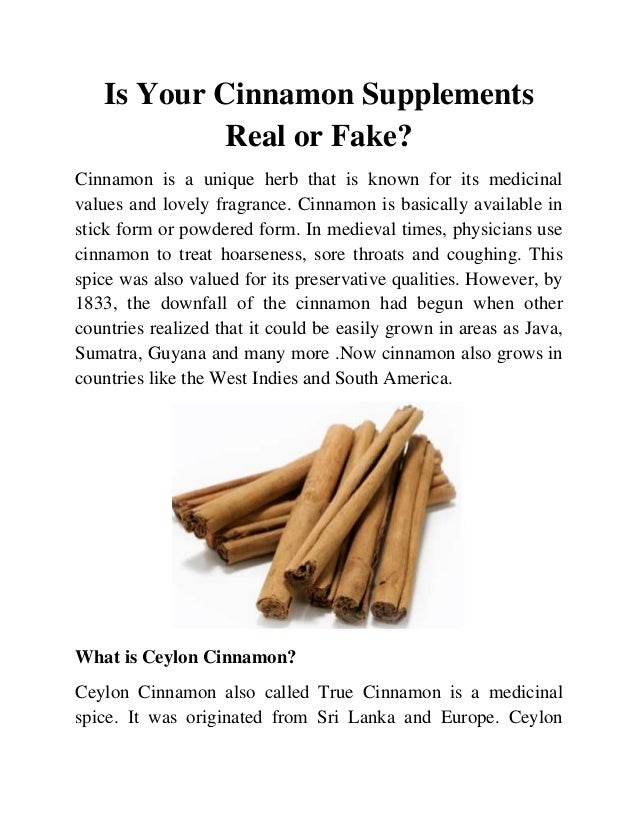 Is Your Cinnamon Supplements Real or Fake?