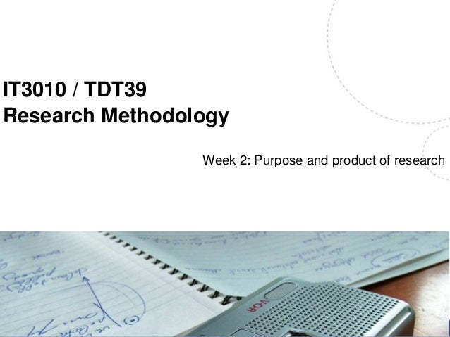 Purpose of research methodology