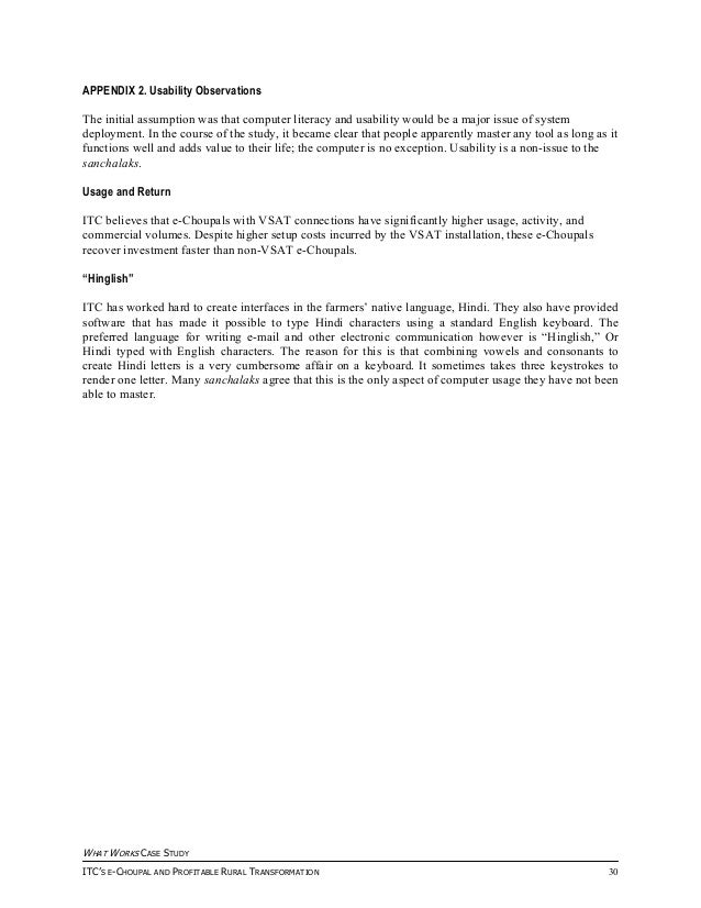 e-choupal case study analysis Choupal results: e-choupal model may not be leading towards a holistic development since the individual the case study was based on secondary data. e-choupal case study analysis Choupal results: e-choupal model may not be leading towards a holistic development since the individual the case study was based on secondary data.