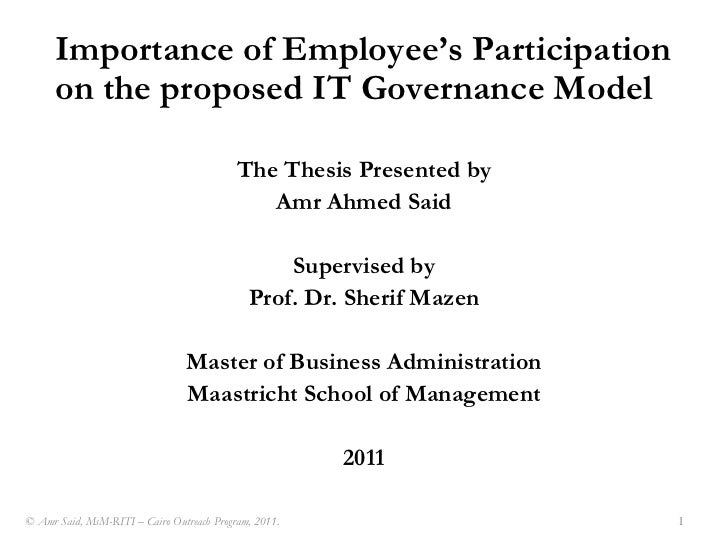 Master thesis in it governance