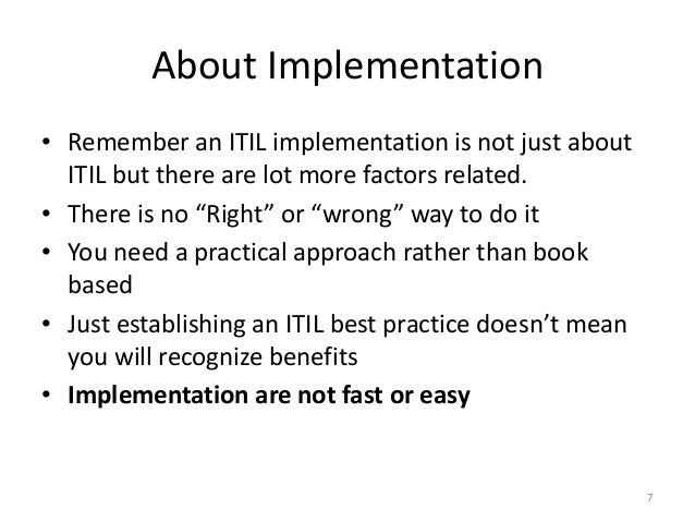 Itil case study itil implementation