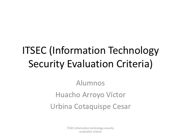 information technology evaluation information technology evaluation