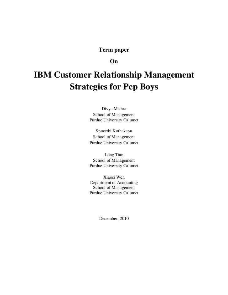 Term paper on customer relationship management