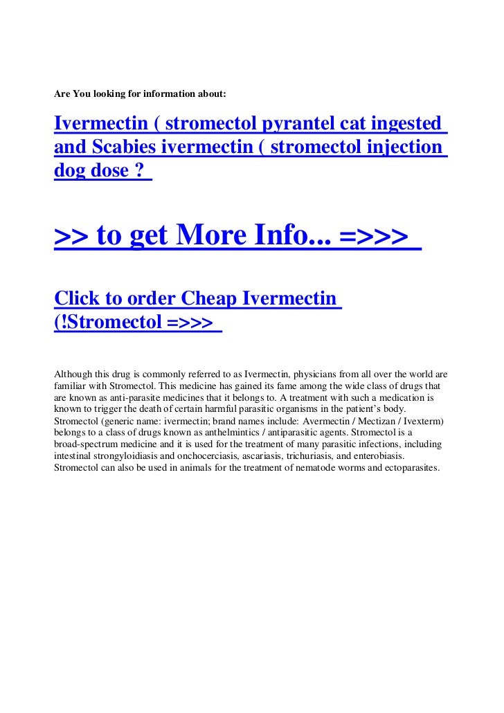 Ivermectin Dose For Human