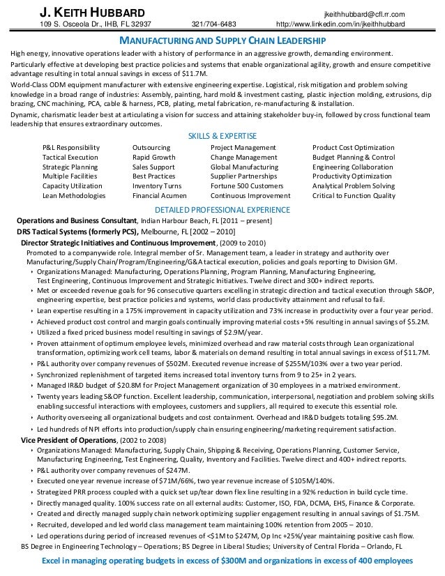 supply chain resumes